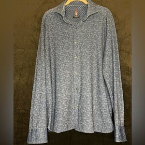 Visconti Black Herringbone Geo dot long sleeve woven shirt